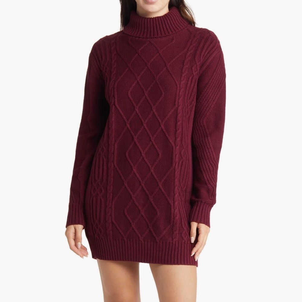 Lulus Cable Knit Sweater Dress